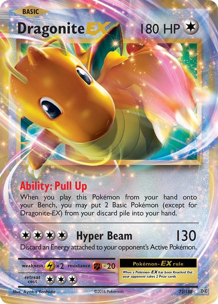 Dragonite EX Holo Ultra Rare XY - Evolutions 72/108 NM
