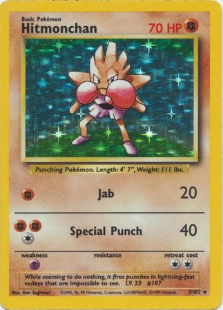 Hitmonchan (7/102) Rare Holo BS Base Set