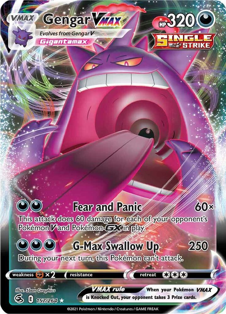 Gengar VMAX Holo Ultra Rare SWSH08: Fusion Strike 157/264 NM