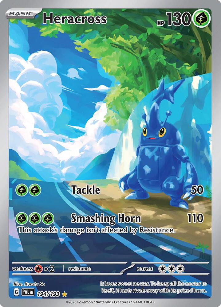 Heracross Holo Illustration Rare SV02: Paldea Evolved 194/193 NM