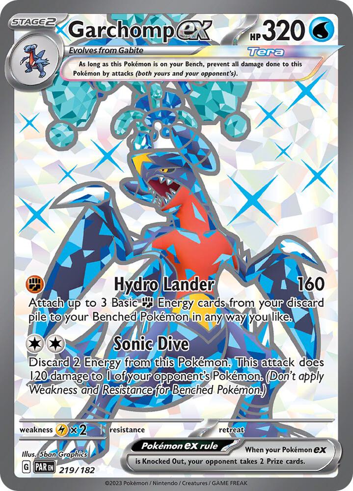 Garchomp ex Holo Ultra Rare SV04: Paradox Rift 219/182 NM
