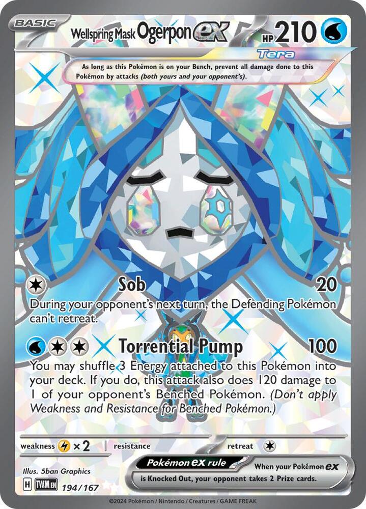 Wellspring Mask Ogerpon ex Holo Ultra Rare SV06: Twilight Masquerade 194/167 NM