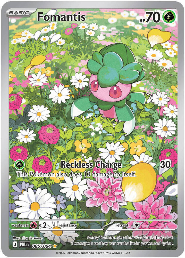 Fomantis Holo Illustration Rare ME05: Pitch Black 085/084 NM