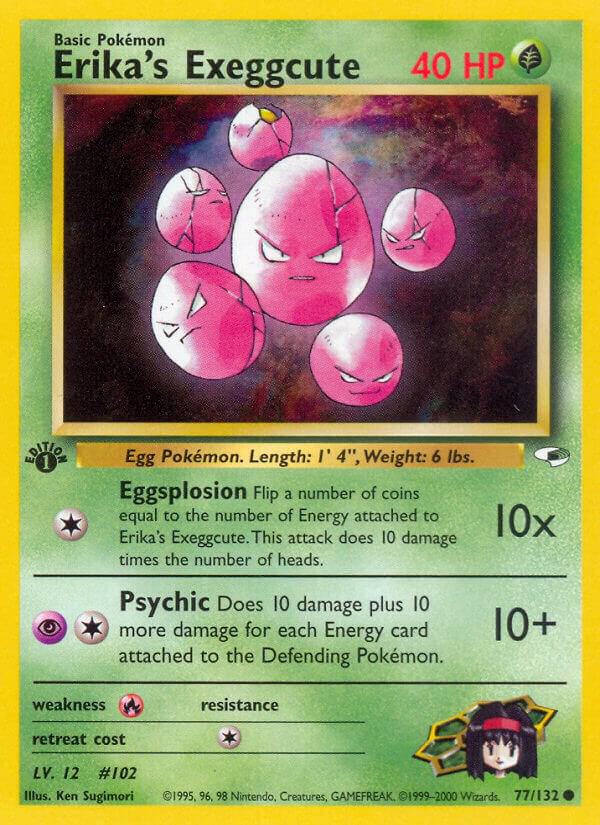 Erika's Exeggcute (77) 1st Edition Common Gym Heroes 077/132 NM