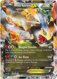 Front of White Kyurem EX BW63 Pokémon card from Black and White Promos