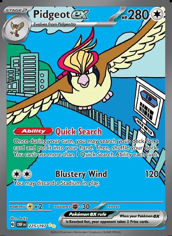 Image of Pidgeot ex Obsidian Flames (OBF) #225