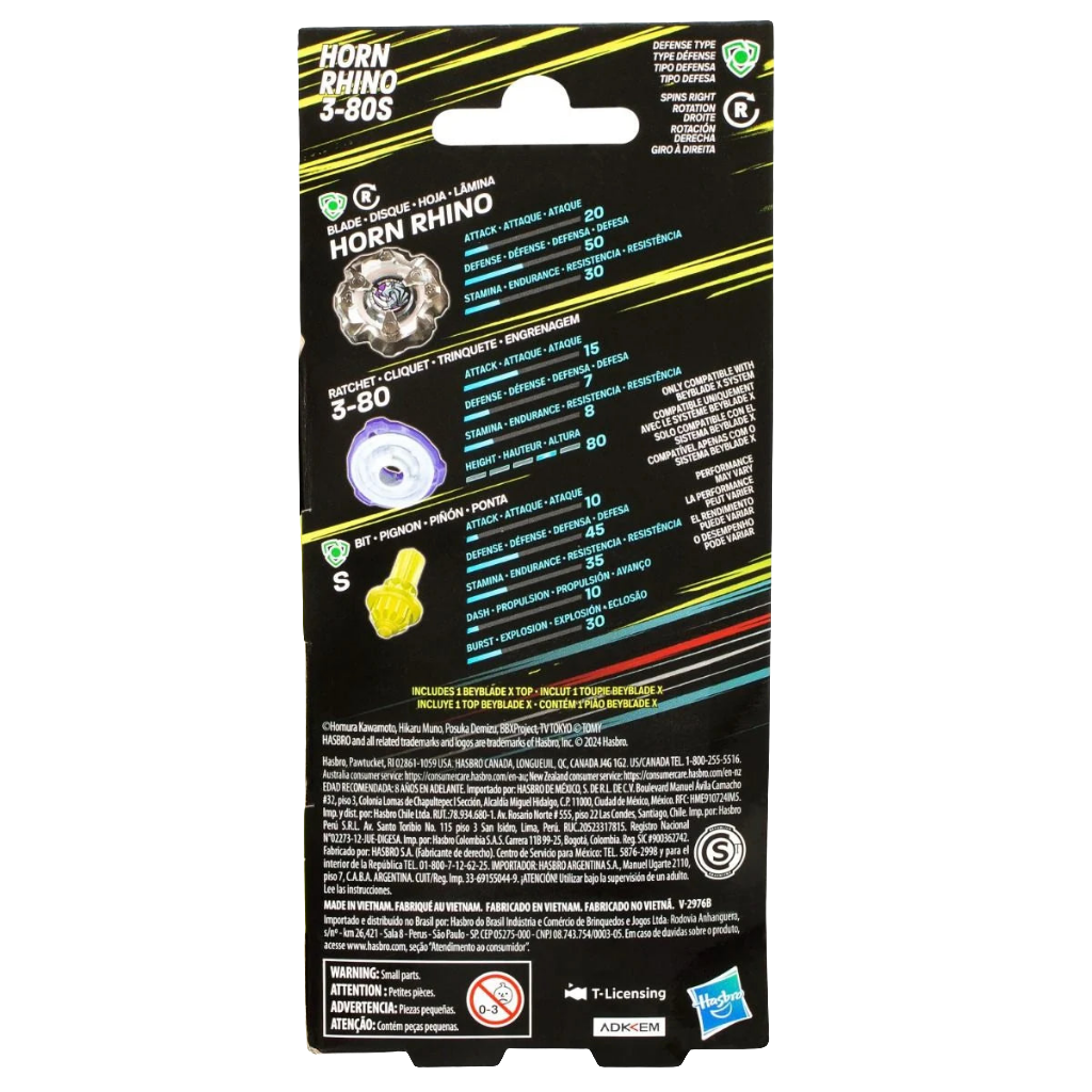 Beyblade X Booster Single Top - Horn Rhino 3-80S