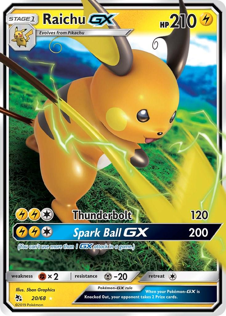 Raichu GX (20/068) UR Hidden Fates