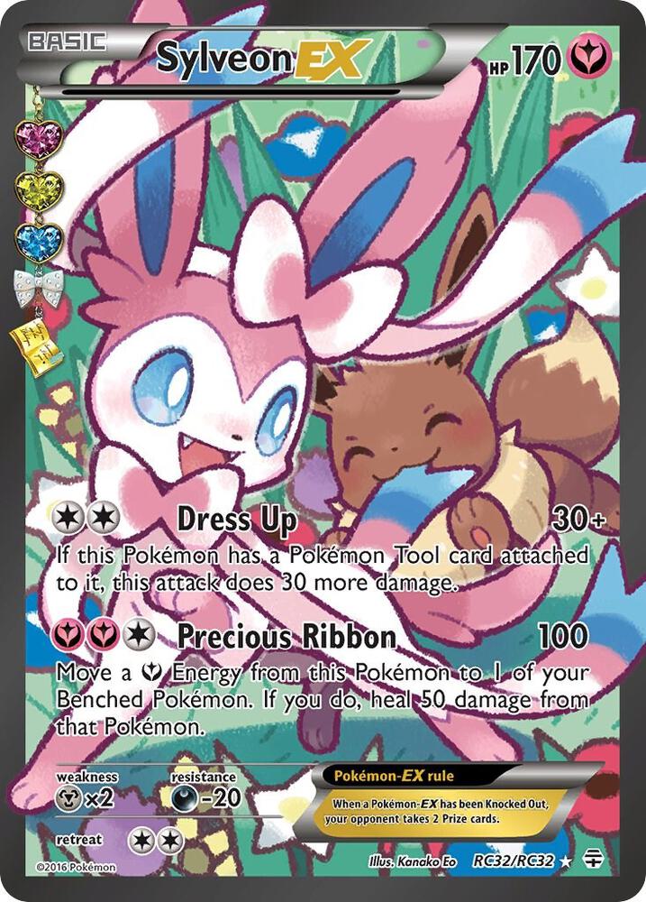Sylveon EX (Full Art) Holofoil Ultra Rare Generations: Radiant Collection RC32/RC32 NM