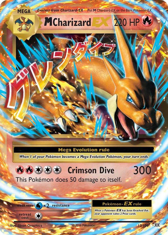 M Charizard EX Holo Ultra Rare XY - Evolutions 13/108 NM
