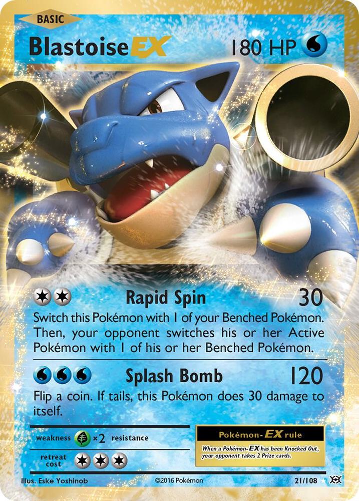 Blastoise EX Holo Ultra Rare XY - Evolutions 21/108 NM