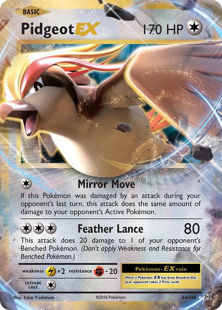 Pidgeot EX Holo Ultra Rare XY - Evolutions 64/108 NM