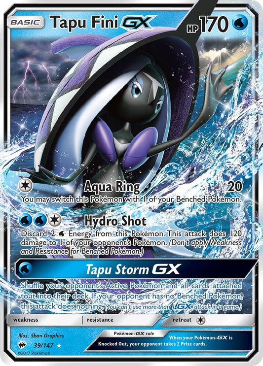 Tapu Fini GX Holo Ultra Rare SM - Burning Shadows 39/147 NM