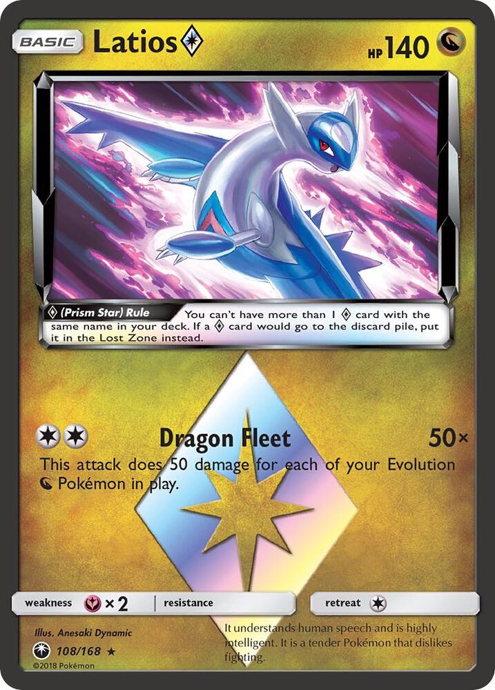 Latios Prism Star Holo Prism Rare SM - Celestial Storm 108/168 NM
