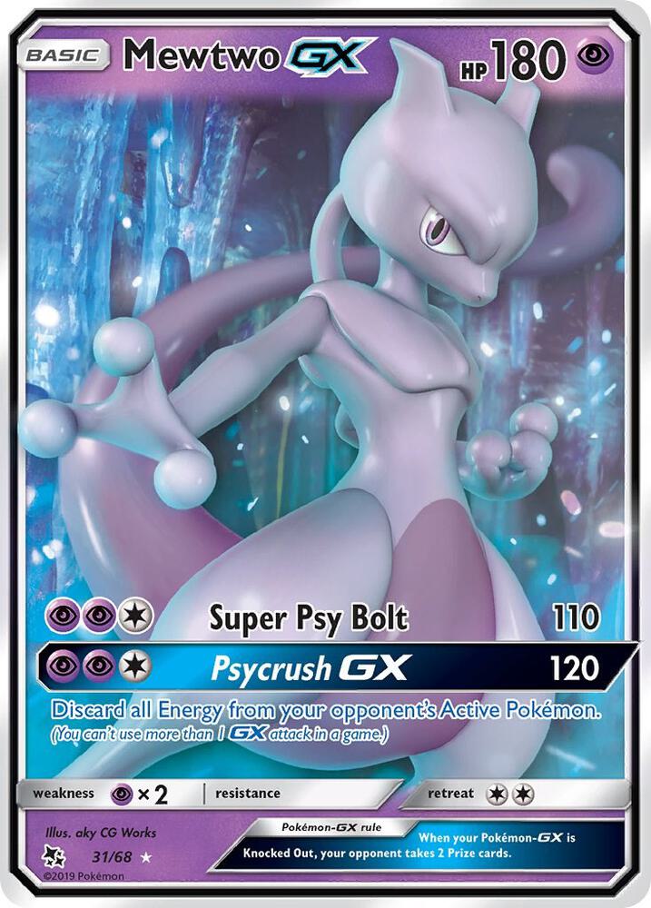 Mewtwo GX Holo Ultra Rare Hidden Fates 31/68 NM