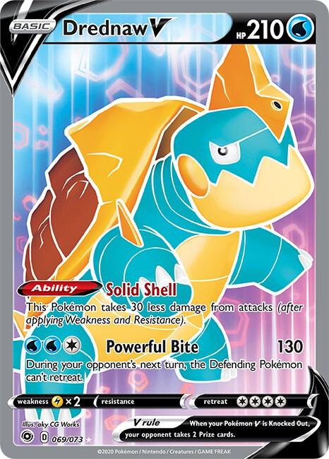 Drednaw V (Full Art) Holofoil Ultra Rare Champion's Path 69/73 NM