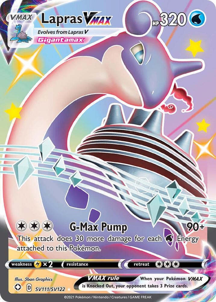 Lapras VMAX Shiny Holo Rare Shining Fates: Shiny Vault SV111/SV122 NM