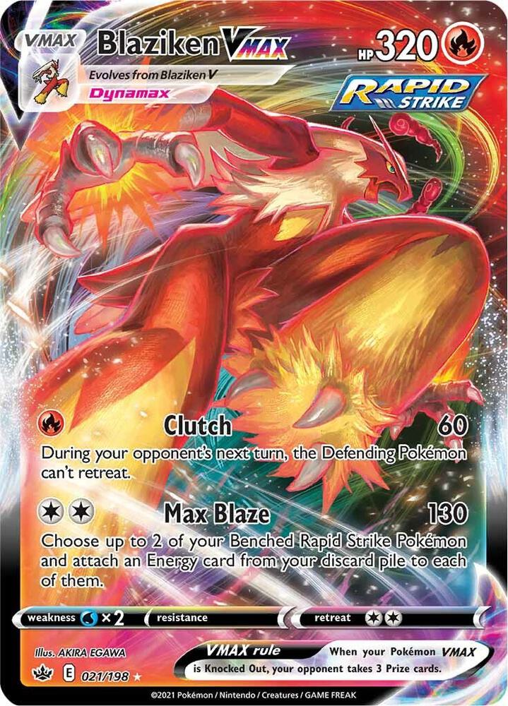 Blaziken VMAX Holo Ultra Rare SWSH06: Chilling Reign 021/198 NM