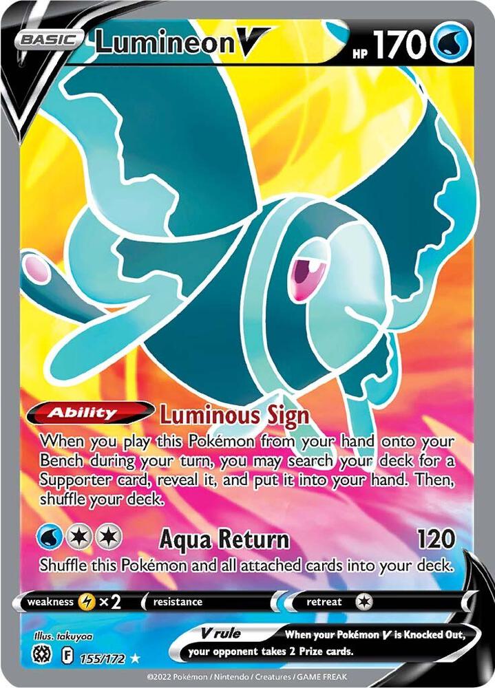 Lumineon V (Full Art) Holo Ultra Rare SWSH09: Brilliant Stars 155/172 NM