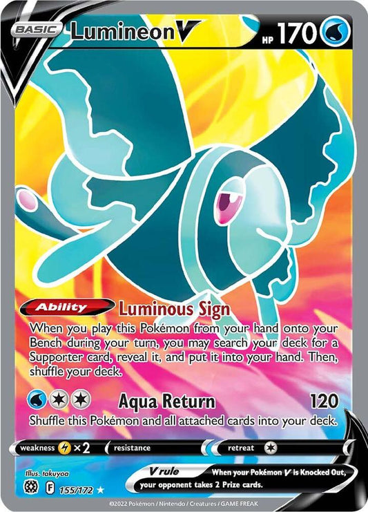 Lumineon V (Full Art) Holo Ultra Rare SWSH09: Brilliant Stars 155/172 NM
