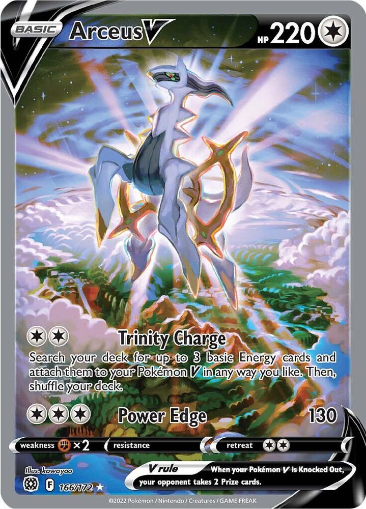 Arceus V (Alternate Full Art) Holo Ultra Rare SWSH09: Brilliant Stars 166/172 NM