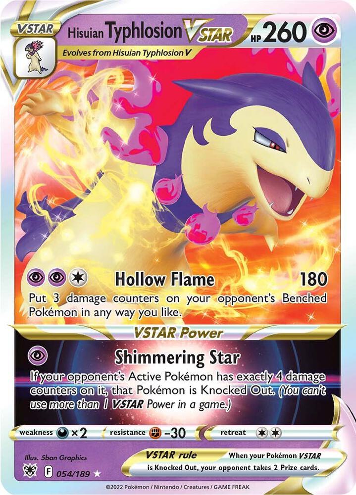 Hisuian Typhlosion VSTAR Holofoil Ultra Rare SWSH10: Astral Radiance 054/189 NM