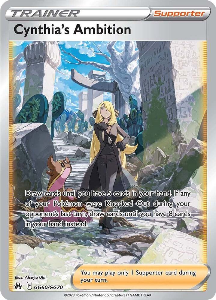 Cynthia's Ambition Holo Ultra Rare Crown Zenith: Galarian Gallery GG60/GG70 NM