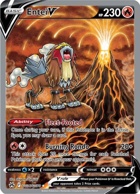 Entei V Holo Ultra Rare Crown Zenith: Galarian Gallery GG36/GG70 NM