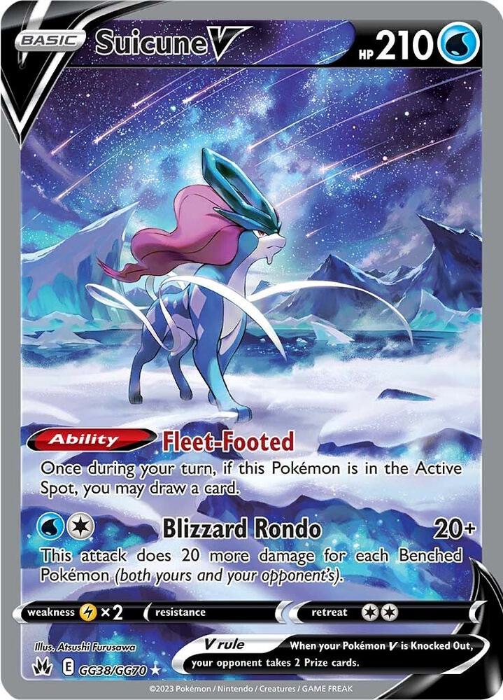 Suicune V Holo Ultra Rare Crown Zenith: Galarian Gallery GG38/GG70 NM