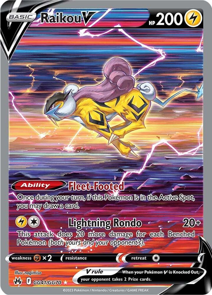Raikou V Holo Ultra Rare SWSH: Crown Zenith: Galarian Gallery GG41/GG70 NM