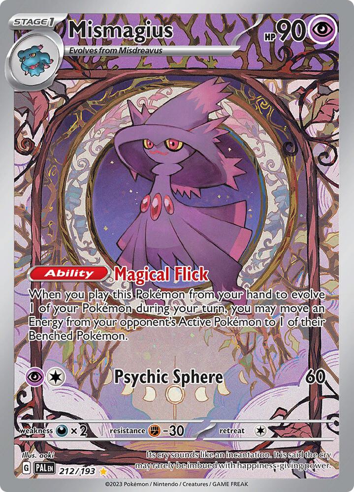 Mismagius Holo Illustration Rare SV02: Paldea Evolved 212/193 NM