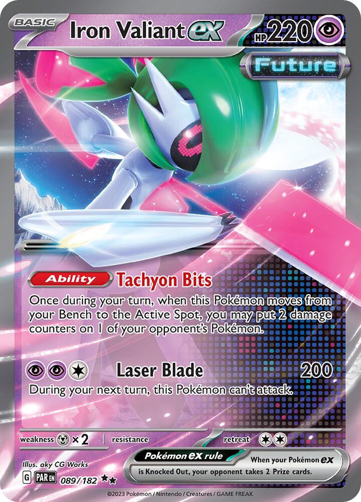 Iron Valiant ex Holofoil Double Rare SV04: Paradox Rift 089/182 NM