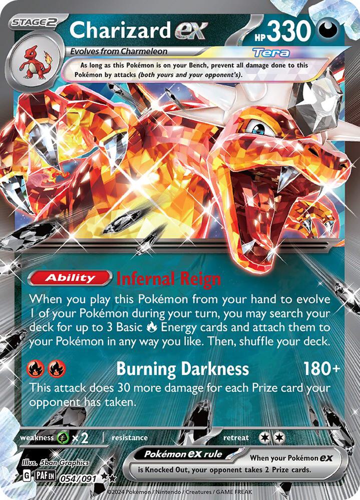 Charizard ex Holofoil Double Rare SV: Paldean Fates 054/091 NM