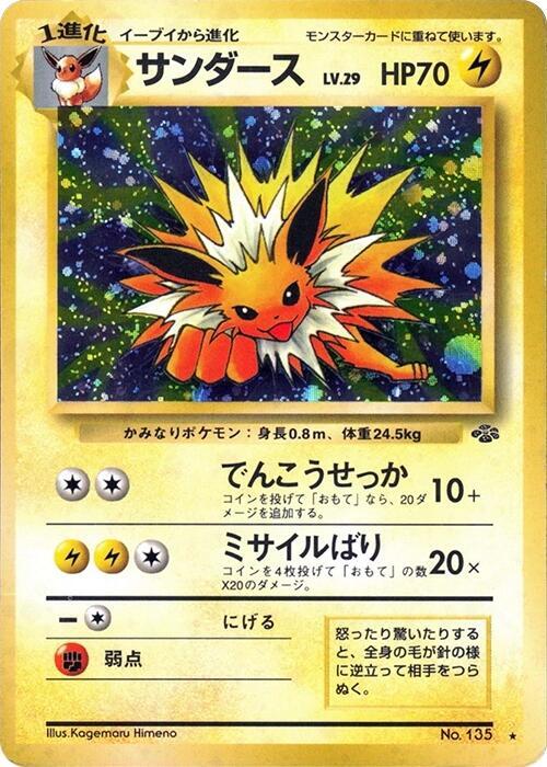 Jolteon Holo Holo Rare Pokemon Jungle NM