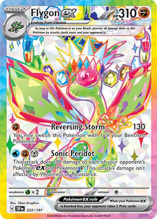 Flygon ex Holo Ultra Rare SV08: Surging Sparks 222/191 NM