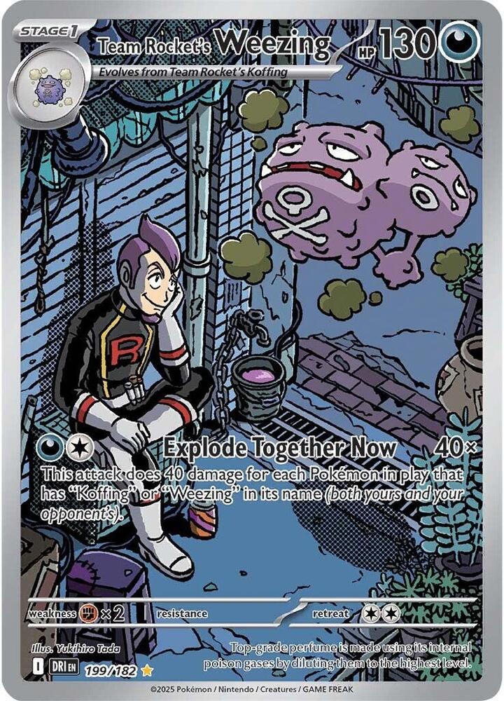 Team Rocket's Weezing Holo Illustration Rare SV10: Destined Rivals 199/182 NM