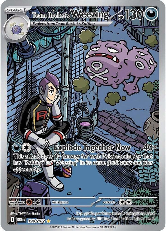 Team Rocket's Weezing Holo Illustration Rare SV10: Destined Rivals 199/182 NM