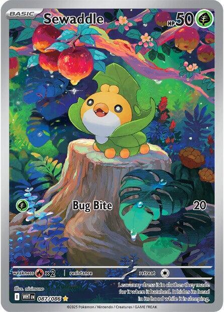 Sewaddle Holo Illustration Rare SV: White Flare 087/086 NM