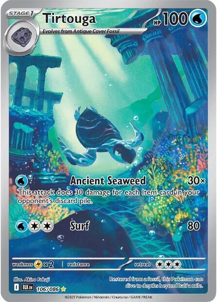 Tirtouga Holo Illustration Rare SV: Black Bolt 106/086 NM