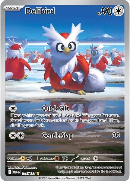 Delibird Holo Illustration Rare ME01: Mega Evolution 152/132 NM