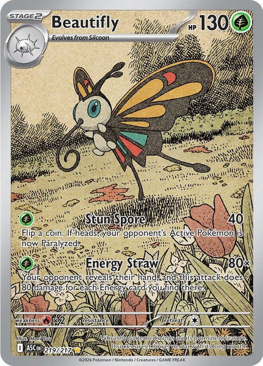 Beautifly Holo Illustration Rare ME: Ascended Heroes 219/217 NM