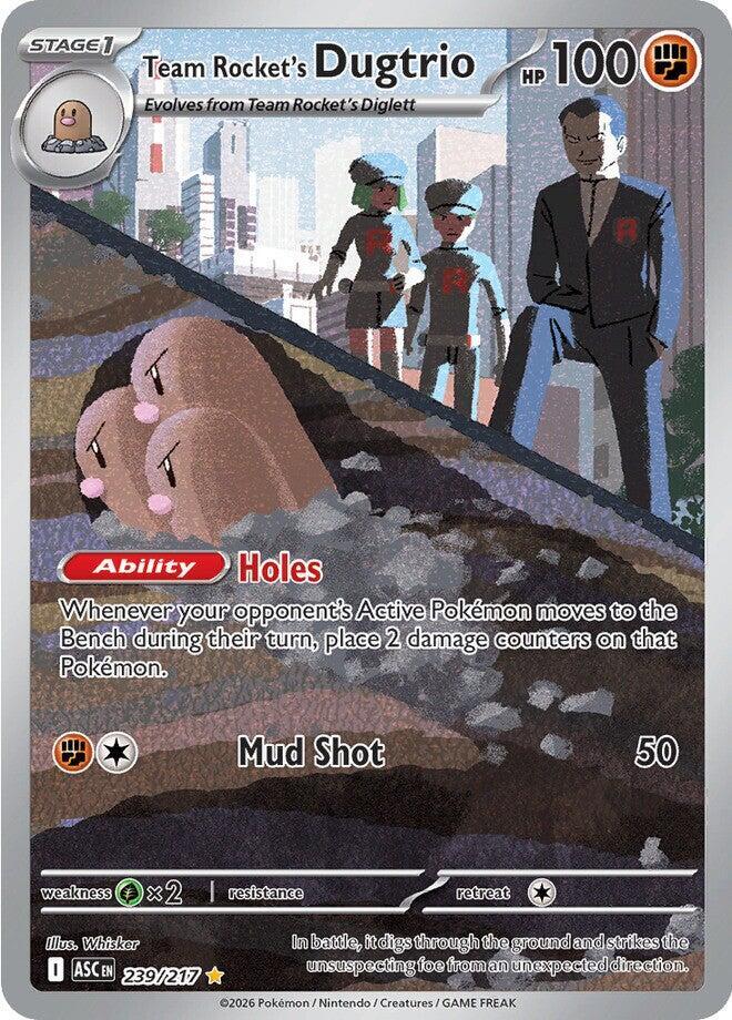 Team Rocket's Dugtrio Holo Illustration Rare ME: Ascended Heroes 239/217 NM