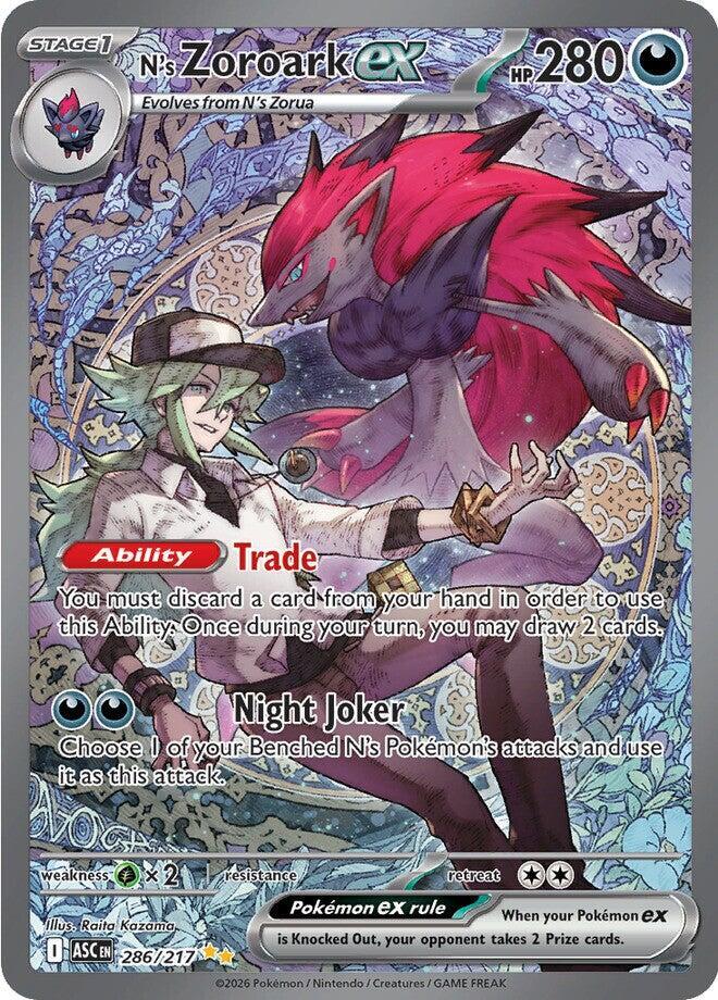 N's Zoroark ex Holo Special Illustration Rare ME: Ascended Heroes 286/217 NM