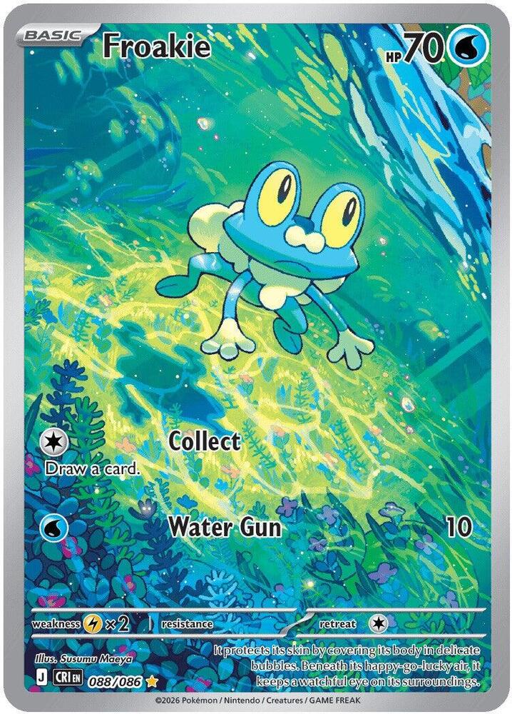 Froakie Holo Shiny Rare ME04: Chaos Rising 088/086 NM