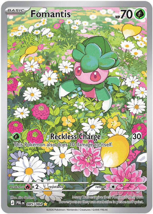 Fomantis Holo Illustration Rare ME05: Pitch Black 085/084 NM