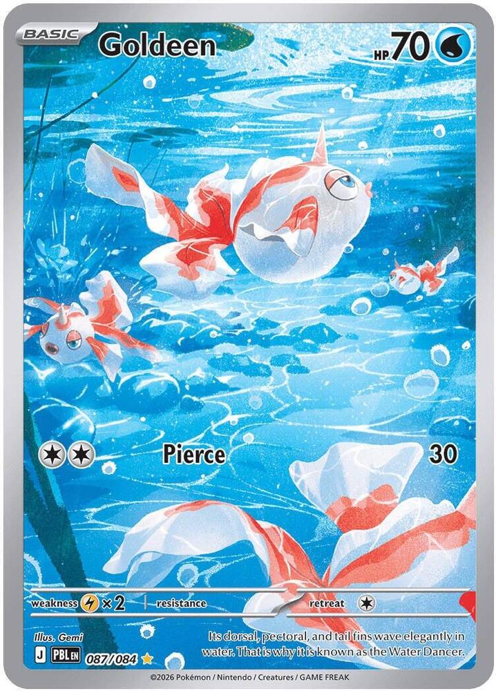Goldeen Holo Illustration Rare ME05: Pitch Black 087/084 NM