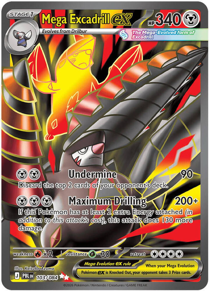 Mega Excadrill ex Holo Ultra Rare ME05: Pitch Black 103/084 NM