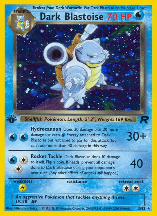 Dark Blastoise (3) Unlimited Holo Holo Rare Team Rocket 03/82 NM