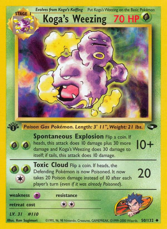 Koga's Weezing 1st Edition Uncommon Gym Challenge 050/132 NM