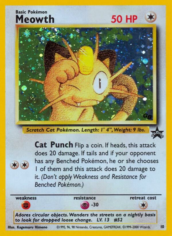 Meowth Holo Promo WoTC Promo 10/53 NM